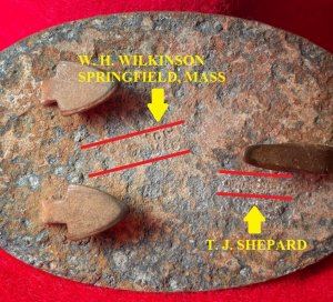 US Belt Plate - Partially Marked "W. H. WILKINSON SPRINGIELD, MASS." & "T. J. SHEPPARD"