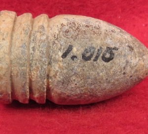 Confederate Side-Cast Bullet with Mac Mason's Lettering 