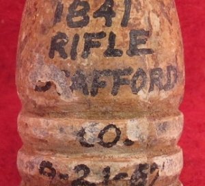 US .54 Caliber Rifle Bullet with Mac Mason's Lettering