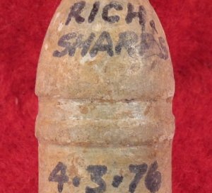 Confederate Richmond Sharps Carbine Bullet - Mac Mason Lettering - Enon Church, VA