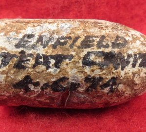 Confederate .577 Caliber British Enfield Rifle Bullet with Teat - Mac Mason Lettering