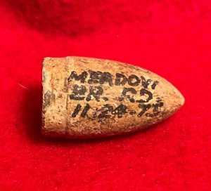 .44 Caliber Colt Dragoon Bullet  - Mac Mason Lettering