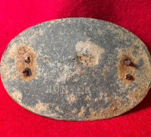 US Cartridge Box Plate - Marked "Hunter" - Published