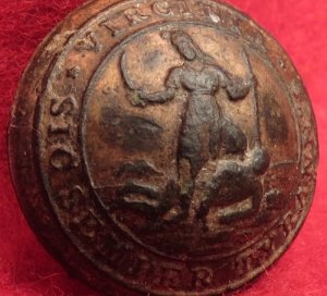 Pre-Civil War Virginia Militia Coat Button - "Soup Bowl" Published