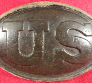US Belt Buckle with Large Leather Belt Remnant