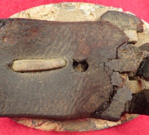 US Belt Buckle with Large Leather Belt Remnant