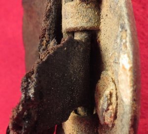 US Belt Buckle with Large Leather Belt Remnant