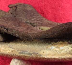US Belt Buckle with Large Leather Belt Remnant