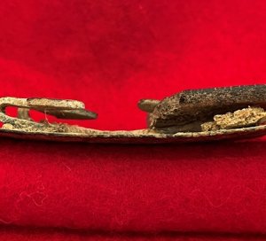 Confederate Militia Belt Plate with Arrow Hooks and Leather Belt Portion