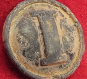 Confederate Pewter Infantry Coat Button