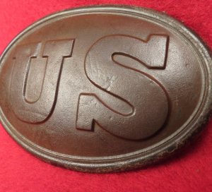 US Belt Buckle - Carved Initials "WRP" - John A. Marks Collection - Documented and Published