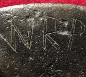US Belt Buckle - Carved Initials "WRP" - John A. Marks Collection - Documented and Published