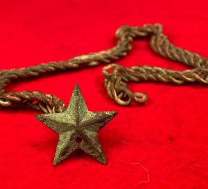  Star Cape Pin / Watch Fob Charm and Chain