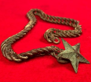  Star Cape Pin / Watch Fob Charm and Chain