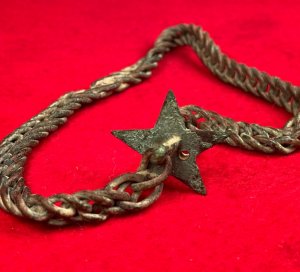  Star Cape Pin / Watch Fob Charm and Chain