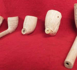 Seven Clay Pipe Bowls 