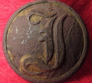 Confederate Infantry Coat Button - "Script I"