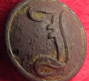 Confederate Infantry Coat Button - "Script I"