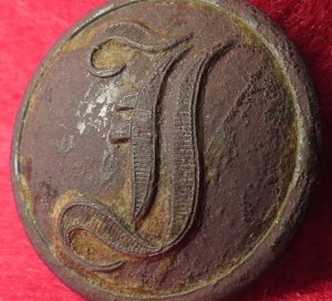 Confederate Infantry Coat Button - "Script I"