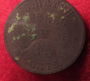 Ohio "S. HATCH / 7th REG / * O.V.M * / 25 CENTS"  Sutler Token