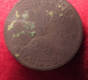 Ohio "S. HATCH / 7th REG / * O.V.M * / 25 CENTS"  Sutler Token