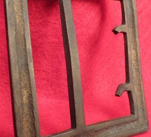 Confederate "Gutterback" Frame Waist Belt Buckle - Rare Cavalry Size