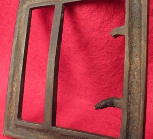 Confederate "Gutterback" Frame Waist Belt Buckle - Rare Cavalry Size