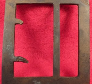 Confederate "Gutterback" Frame Waist Belt Buckle - Rare Cavalry Size