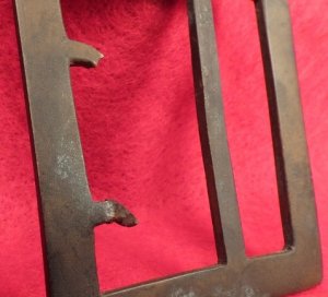 Confederate "Gutterback" Frame Waist Belt Buckle - Rare Cavalry Size