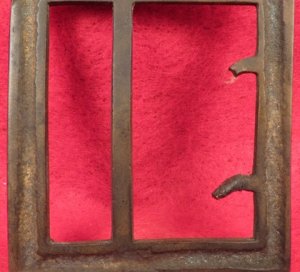 Confederate "Gutterback" Frame Waist Belt Buckle - Rare Cavalry Size