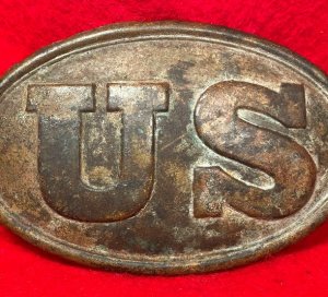 US Cartridge Box Plate - Rare Large Brass Loops - Ohio Troops - High Quality