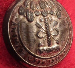 South Carolina State Seal Coat Button - Silvered