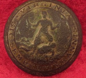 Pre-Civil War Virginia Militia Coat Button - "Soup Bowl"