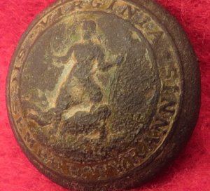 Pre-Civil War Virginia Militia Coat Button - "Soup Bowl"