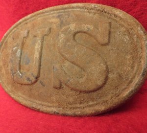 US Cartridge Box Plate with Leather Thong