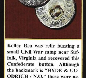 Mississippi Infantry Cuff Button - Published