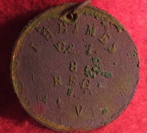 ID Disk of I. H. Himes - Vermont 8th Infantry