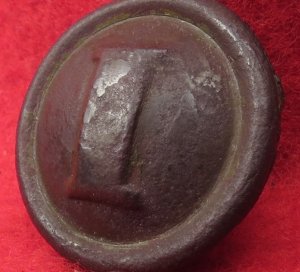 Confederate Western Theatre Puff "I" Infantry Button 