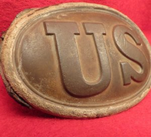 US Belt Buckle with Partial Belt Leather