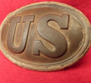 US Belt Buckle with Partial Belt Leather