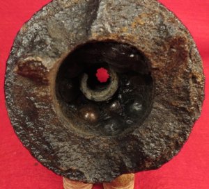 Fired 3 Inch Schenkl Case-Shot Artillery Shell Fragment - Front Section