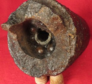 Fired 3 Inch Schenkl Case-Shot Artillery Shell Fragment - Front Section