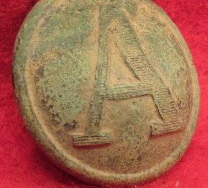 Confederate Artillery - Lined "A" Button