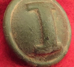 Confederate Infantry - Cast "I" Button - High Quality