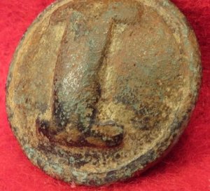 Confederate Infantry - Cast "I" Button