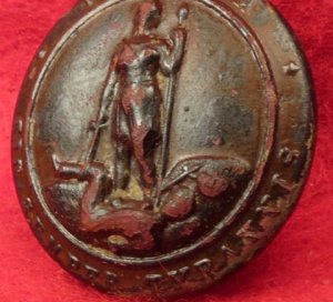 Virginia State Seal Button - Post Civil War