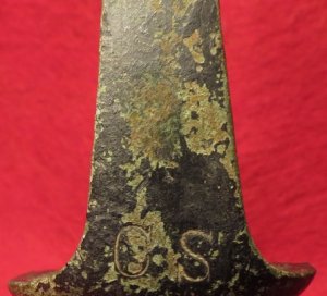 Confederate Brass Firearm Butt Plate - Marked "CS" - Enfield Pattern