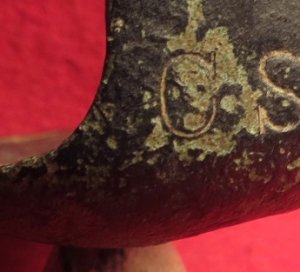 Confederate Brass Firearm Butt Plate - Marked "CS" - Enfield Pattern