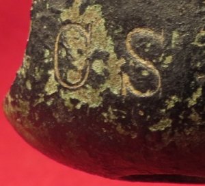 Confederate Brass Firearm Butt Plate - Marked "CS" - Enfield Pattern