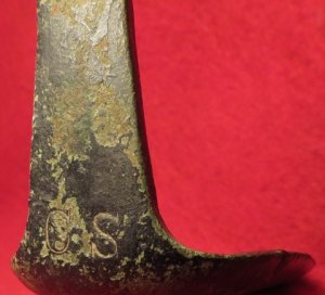 Confederate Brass Firearm Butt Plate - Marked "CS" - Enfield Pattern